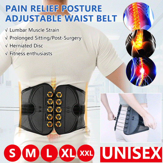 Lumbar Support Back Brace - Posture and Spine Support, Enhances Comfort, Breathable Design