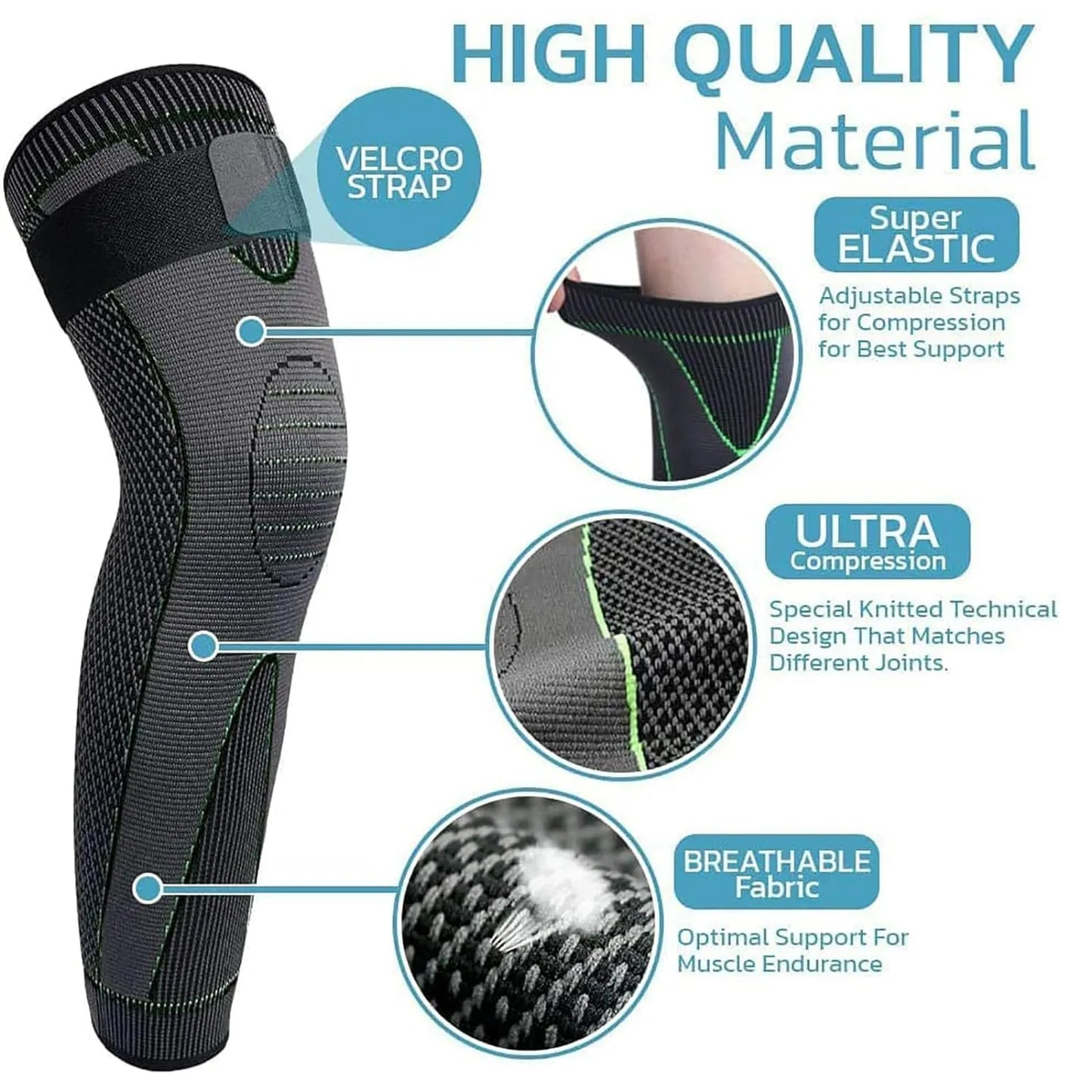 Eicgo™ Self-Heating Mugwort Knee Wraps – Set of 2 (1 Pair)