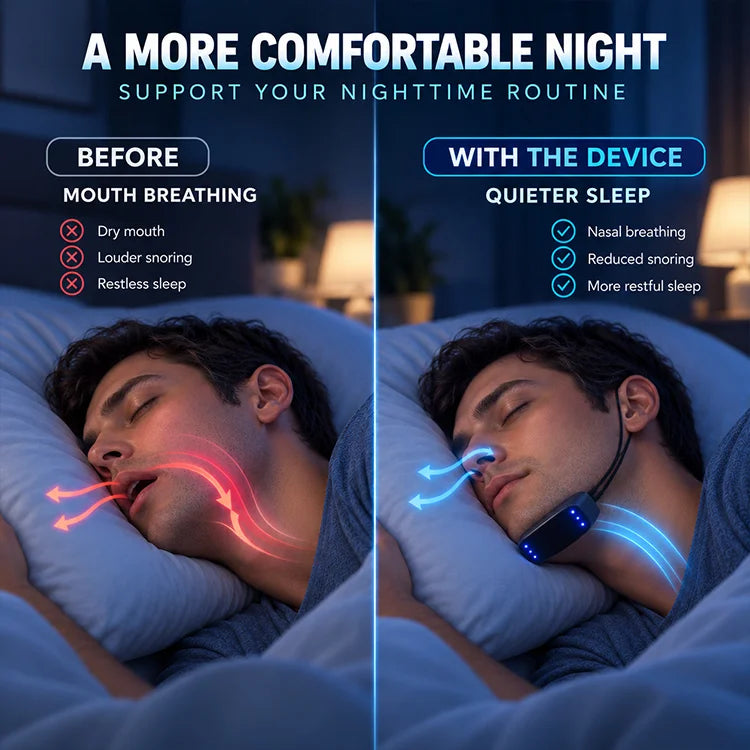 Eicgo™ Smart Snore Detection Neckband – 6-Level Gentle Pulse Sleep Support