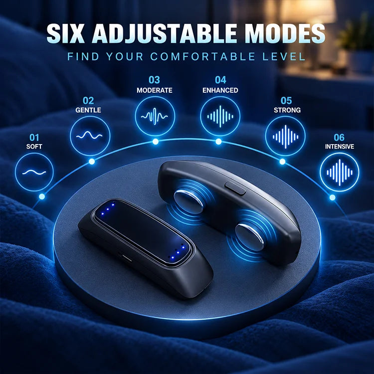 Eicgo™ Smart Snore Detection Neckband – 6-Level Gentle Pulse Sleep Support